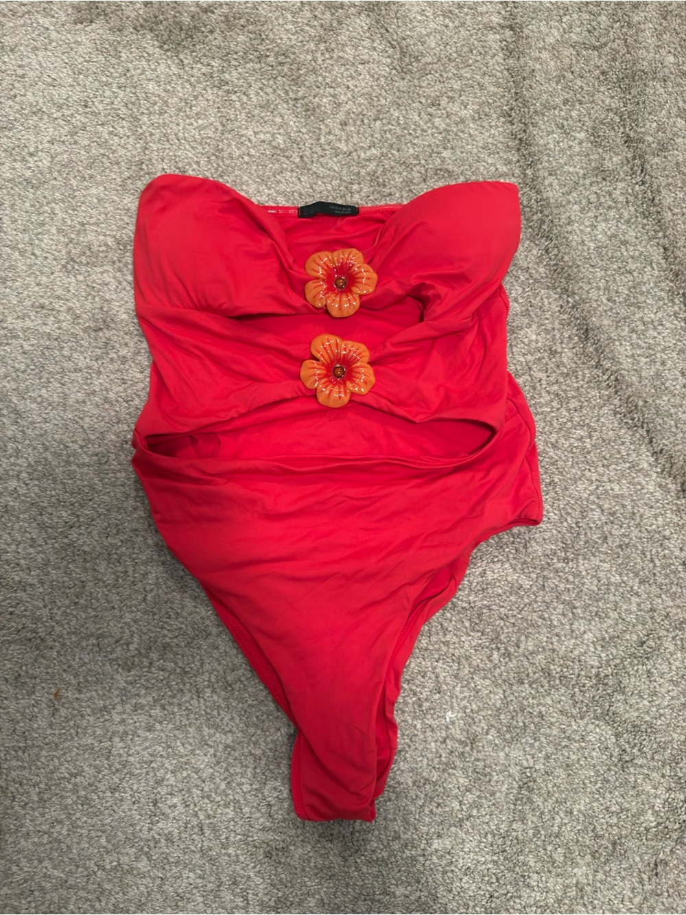 Zara One-Piece Swimsuit with Floral Accents